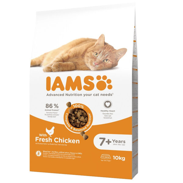 IAMS CAT SENIOR With Chicken - sausā barība kaķiem 10kg