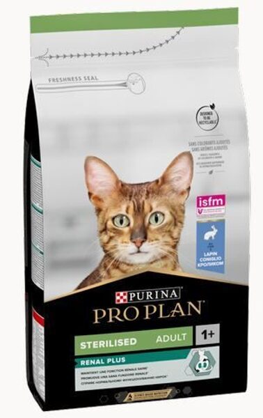 PRO PLAN STERIL RENAL sausā barība kaķiem (trusis) 1,5kg