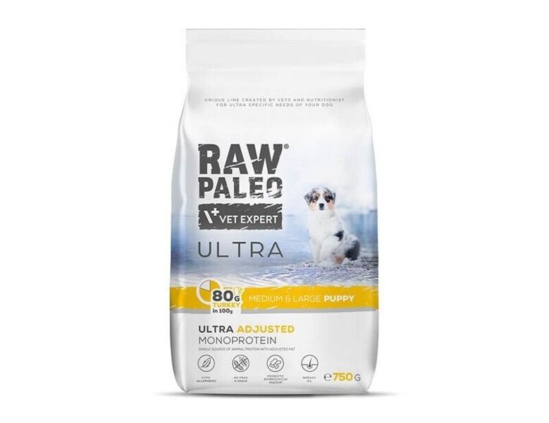 RAW PALEO ULTRA KUCĒNU MEDIUM/LARGE TĪTARS 750G VetExpert