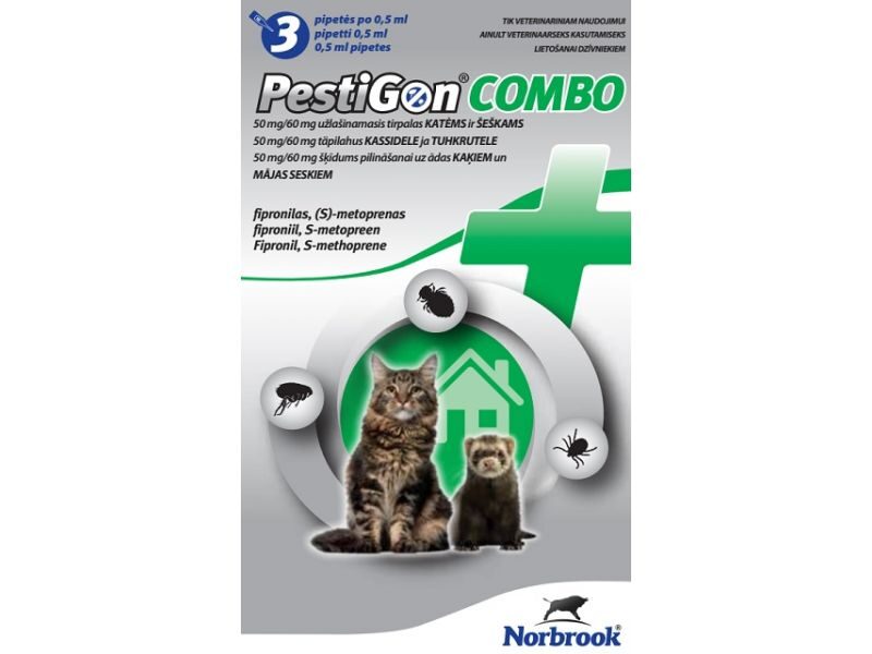 PESTIGON COMBO 50MG/60MG ŠĶĪD KAĶIEM/SESKIEM N3