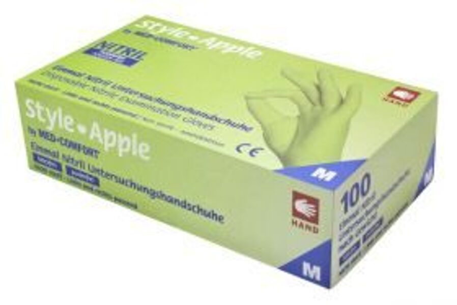 CIMDI NITRILA NEST NEPŪD STYLE M ZAĻI N100 MED-COMF /APPLE