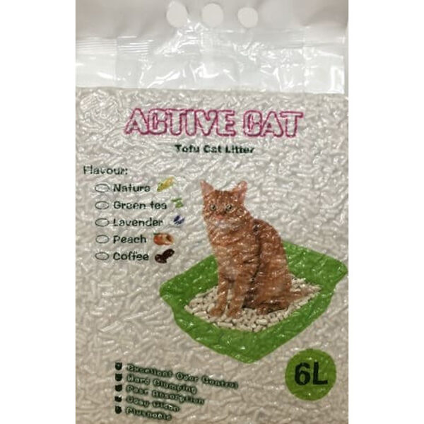 Active Cat Tofu Green Tea No Dabīgām Sojas Šķiedrām 6 L