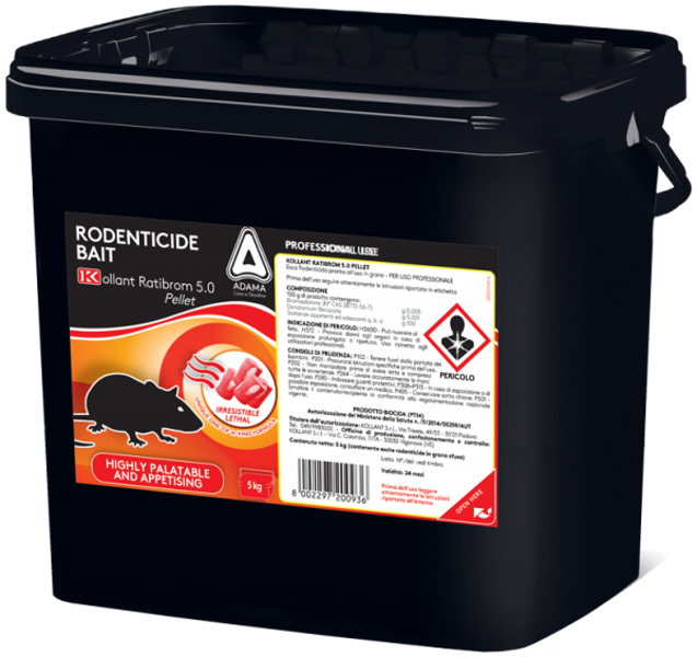 RATIBROM inde peļu un žurku iznīcin. Bromad. 0.05g/kg 5kg