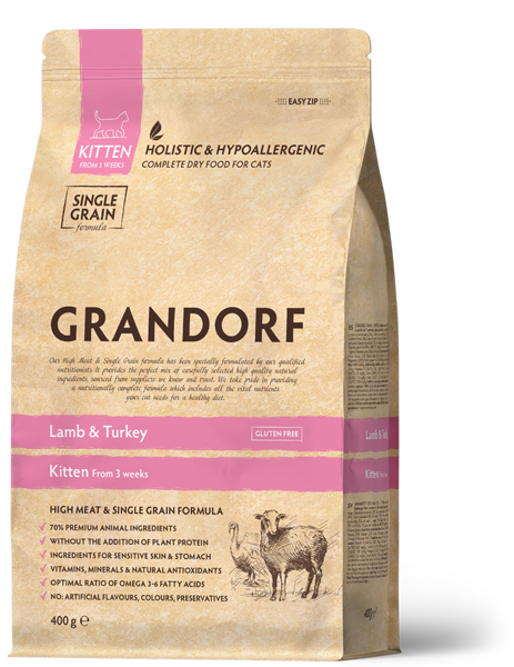 GRANDORF Lamb & Turkey Kitten 400 g