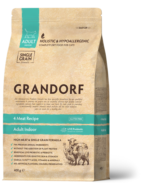 GRANDORF 4 Meat Adult Indoor 2 kg