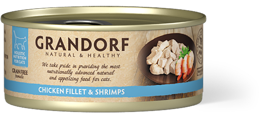 GRANDORF Chicken Breast & Shrimps konservi kaķiem 70g