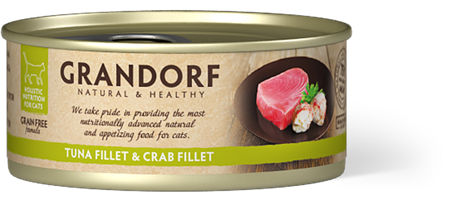 GRANDORF Tuna Tillet & Crab Fillet konservi kaķiem 70g