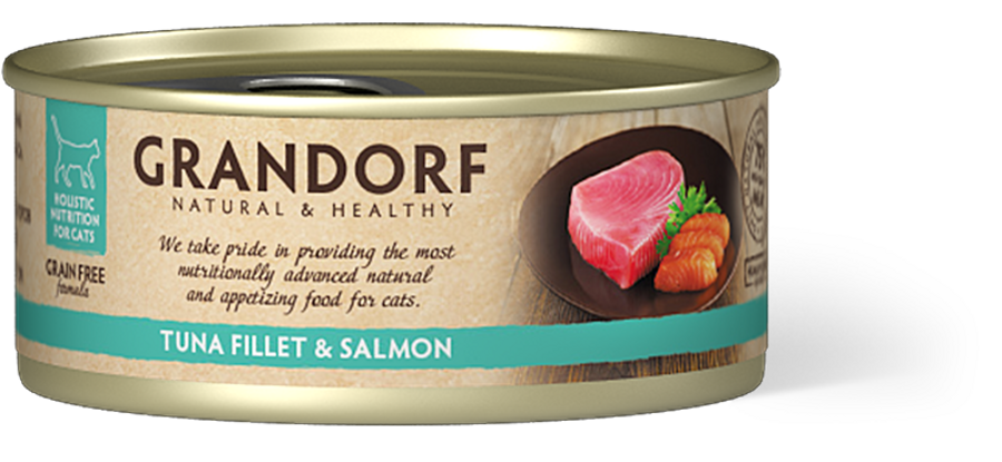 GRANDORF Tuna fillet & Salmon konservi kaķiem 70g