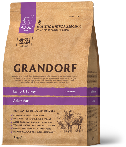 GRANDORF Adult Lamb & Turkey Maxi Breeds 3 kg