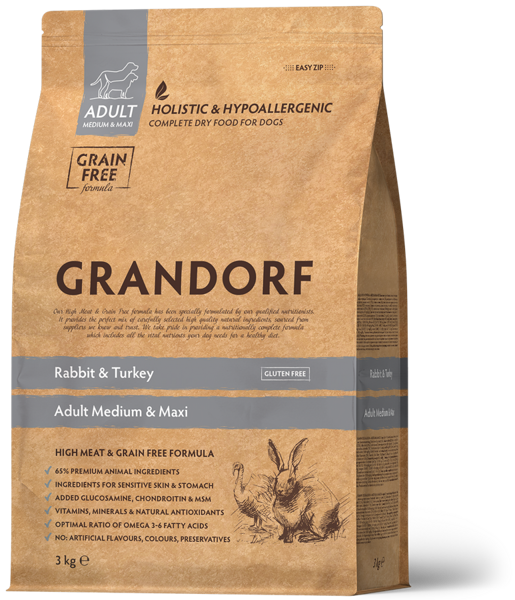 GRANDORF Rabbit & Turkey Adult Medium & Maxi Breeds 10 kg