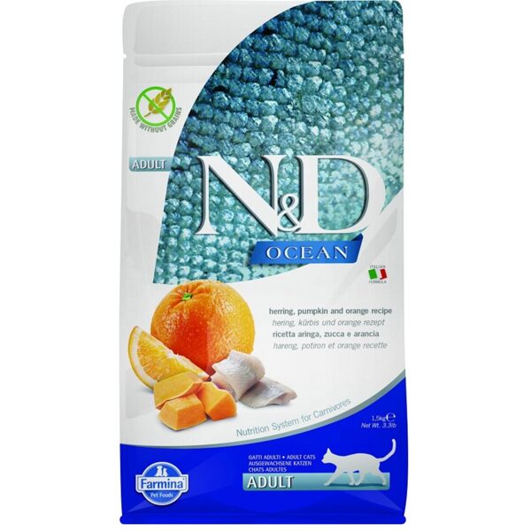N&D CAT OCEAN PUMPKIN HERRING ORANGE 1.5kg