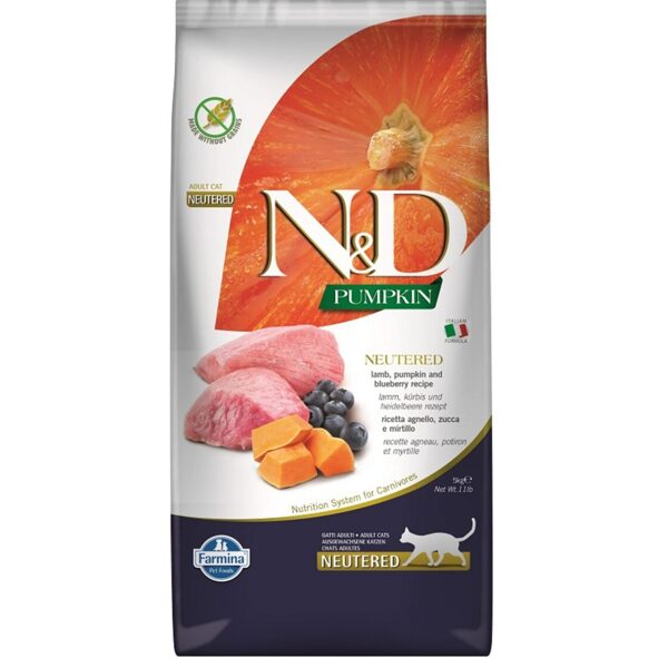 N&D CAT PUMPKIN LAMB BLUEBERRY NEUTERED ADULT 5kg