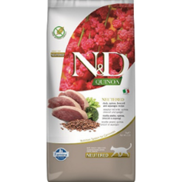 N&D CAT QUINOA DUCK BROCCOLI ASPARAGUS NEUTERED 1.5kg