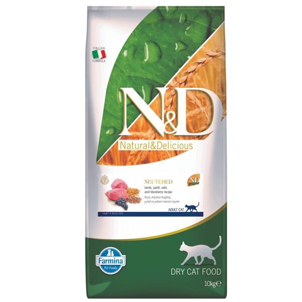 N&D CAT ANCESTRAL GRAIN LAMB BLUEBERRY NEUTERED 10KG