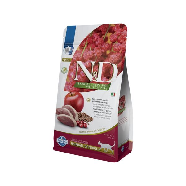 N&D CAT QUINOA DUCK HAIRBALL 300G