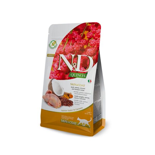 N&D CAT QUINOA QUAIL SKIN & COAT 300G