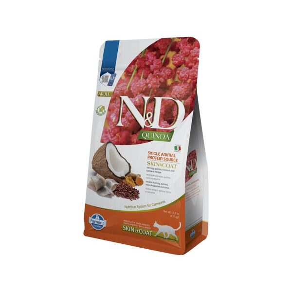 N&D CAT QUINOA HERRING SKIN & COAT 1.5KG