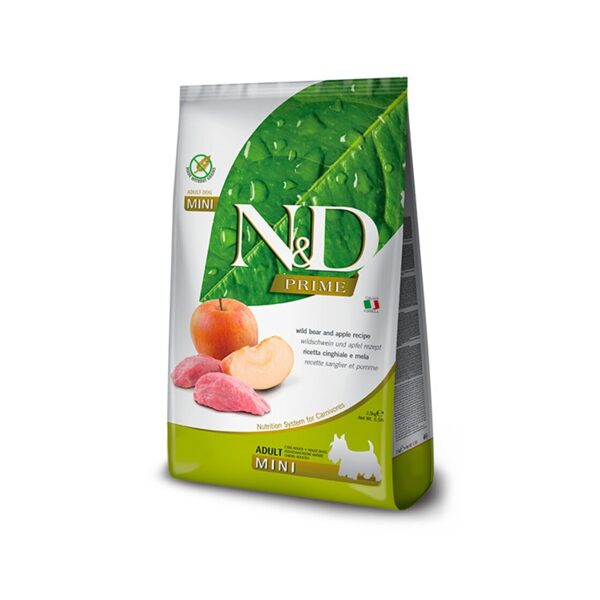 N&D DOG PRIME BOAR APPLE ADULT MINI 800G