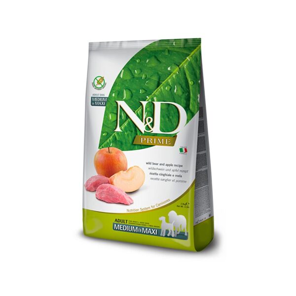 N&D DOG PRIME BOAR APPLE ADULT MEDIUM MAXI 12KG