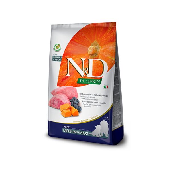 N&D DOG PUMPKIN LAMB BLUEBERRY PUPPY MEDIUM MAXI 2.5KG