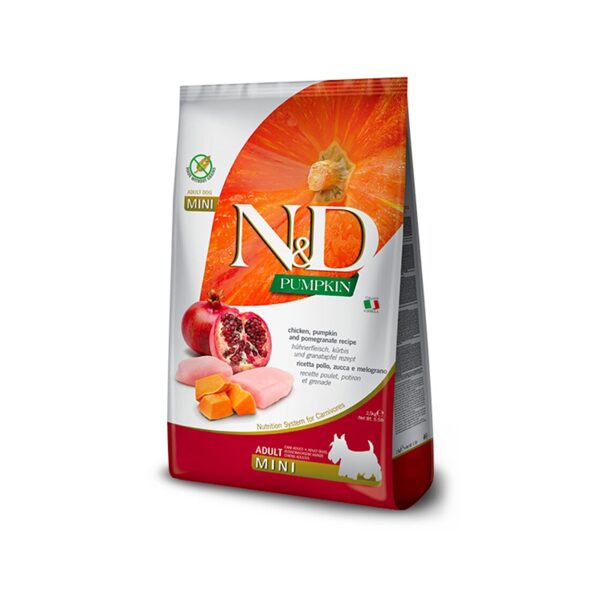 N&D DOG PUMPKIN CHICKEN POMEGRANATE ADULT MINI 7KG