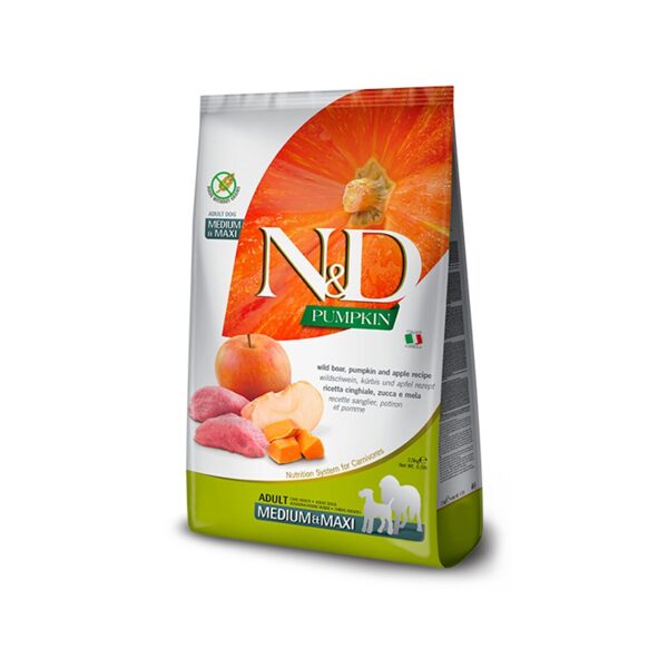 N&D DOG PUMPKIN BOAR APPLE ADULT MEDIUM MAXI 12KG