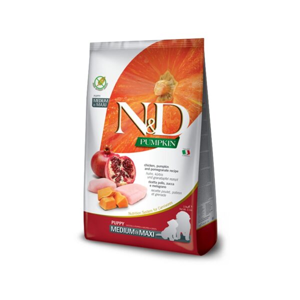 N&D DOG PUMPKIN CHICKEN POMEGRANATE PUPPY MEDIUM MAXI 12KG
