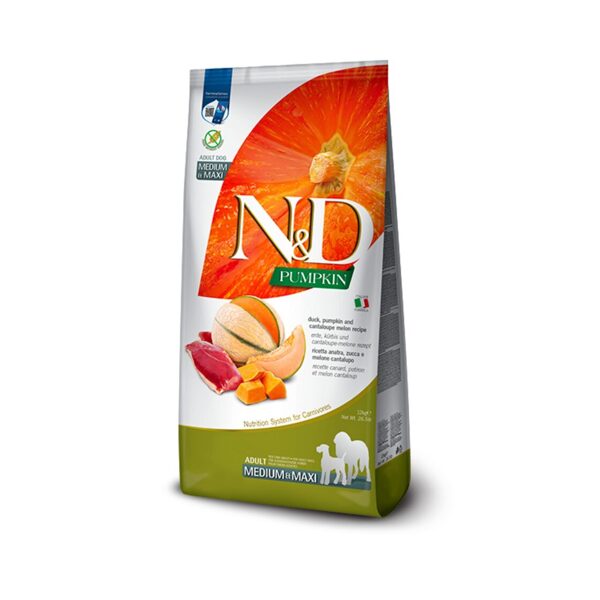 N&D DOG PUMPKIN DUCK MELON MEDIUM MAXI 12KG