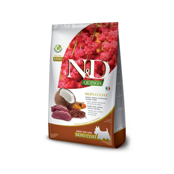 N&D DOG QUINOA VENISON COCONUT SKIN & COAT ADULT MINI 2.5KG