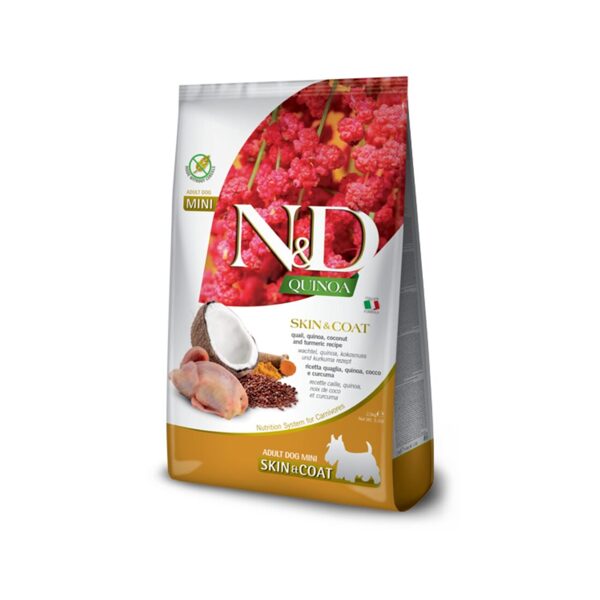 N&D DOG QUINOA QUAIL COCONUT SKIN & COAT ADULT MINI 7KG