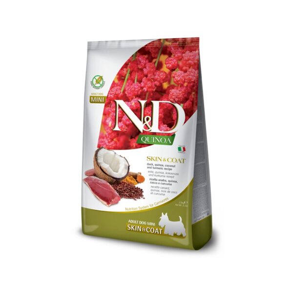 N&D DOG QUINOA DUCK COCONUT SKIN & COAT ADULT MINI 2.5KG