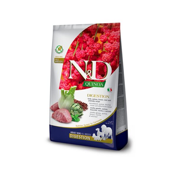 N&D DOG QUINOA LAMB FENNEL DIGESTION ALL BREED 2.5KG