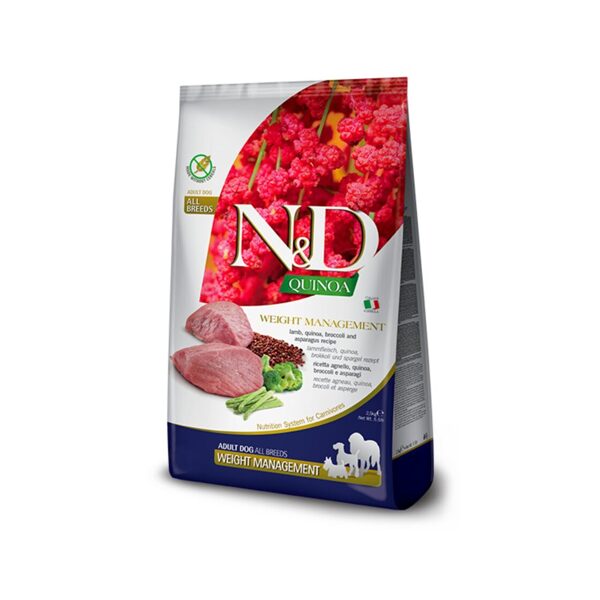 N&D DOG QUINOA LAMB BROCCOLI WEIGHT MANAGEMENT ADULT ALL BREED 2.5KG