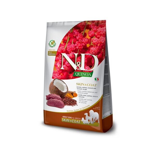 N&D DOG QUINOA VENISON COCONUT SKIN & COAT ADULT ALL BREED 2.5KG