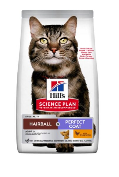 HILLS SP KAĶU SAUSĀ B HAIRBALL+PERFECT COAT 3KG