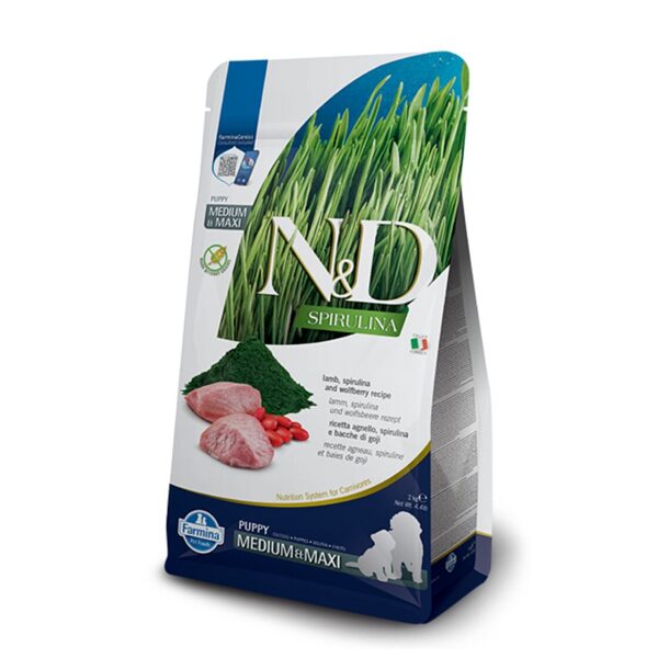 N&D DOG SPIRULINA LAMB WOFLBERRY PUPPY MEDIUM MAXI 7KG