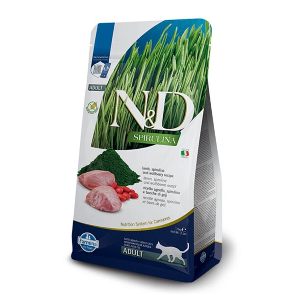 N&D CAT SPIRULINA LAMB WOFLBERRY ADULT 1.5KG