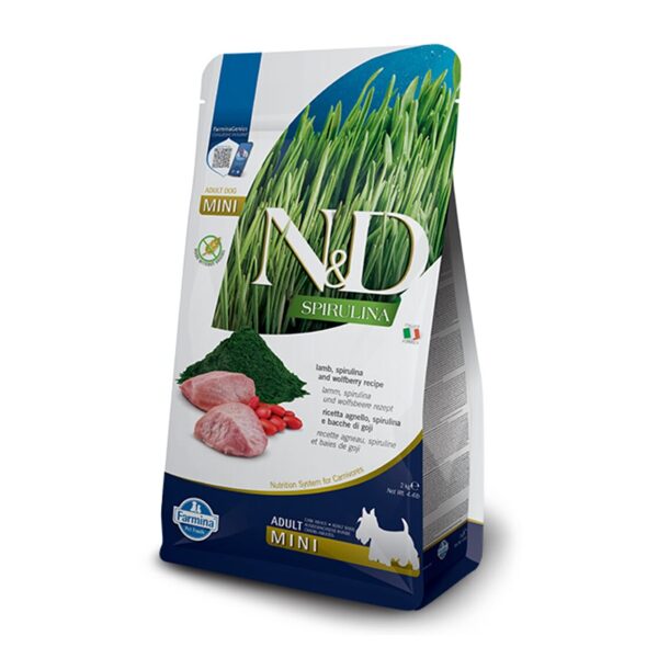 N&D DOG SPIRULINA LAMB WOFLBERRY ADULT MINI 2KG