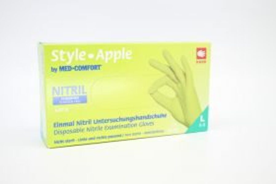 CIMDI NITRILA NEST NEPŪD STYLE S ZAĻI N100 MED-COMFORT/APPLE