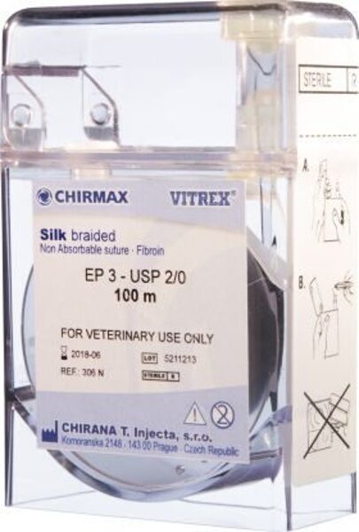 DIEGS ĶIR NEUZS SILK 3/0 100M KASETE VITREX 304N MELNS
