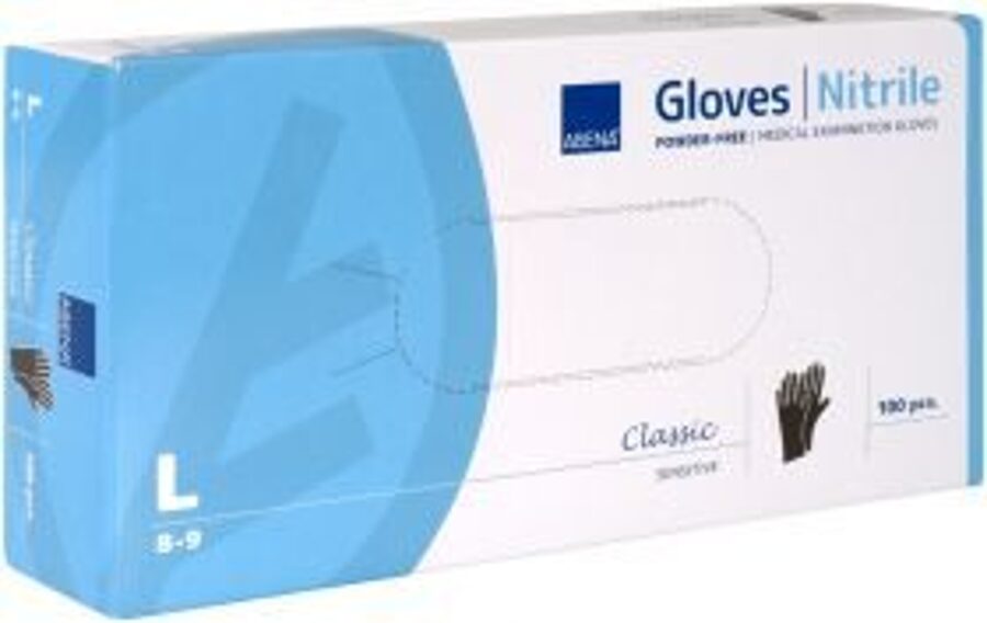 CIMDI NITRILA NEPŪD L MELNI N100 ABENA CLASSIC SENSITIVE