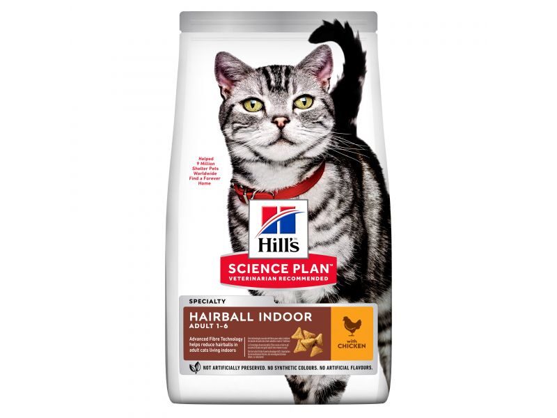 HILLS SP KAĶU SAUSĀ B HAIRBALL INDOOR VISTA 10KG