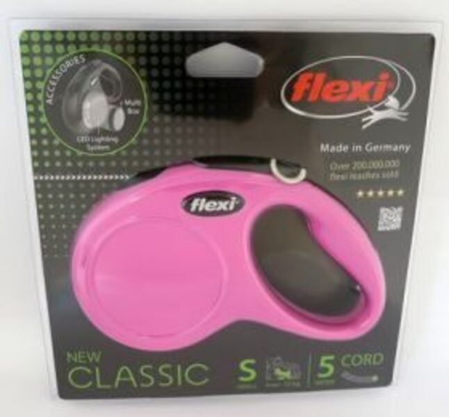 FLEXI PAVADA NEW CLASSIC VADS M 5M<20KG ROZĀ