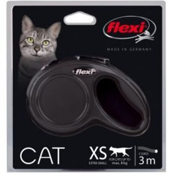 FLEXI PAVADA NEW CLASSIC KAĶIEM 3M MELNS