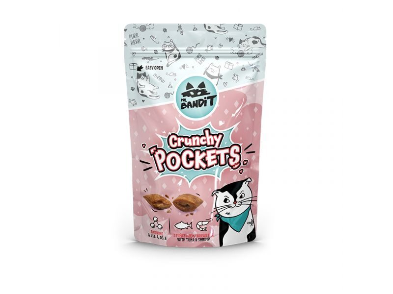 MR.BANDIT CAT CRUNCHY POCKETS TUNA/SHRIMP TUNCIS/GARNELE 40G /9787