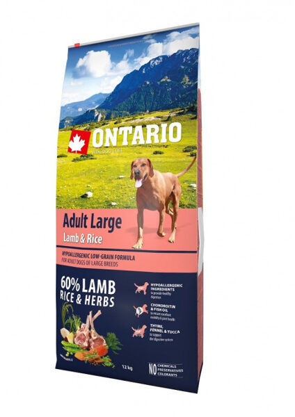 ONTARIO Adult Large Lamb and Rice, 12 kg