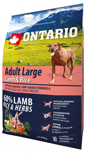 ONTARIO Adult Large Lamb and Rice, 2,25 kg