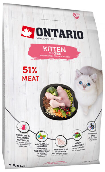 Ontario SP Cat Kitten Chicken, 6,5 kg