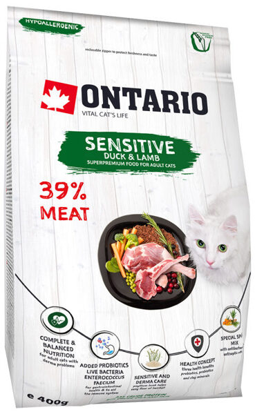 Ontario SP Cat Sensitive/Derma, 0,4 kg
