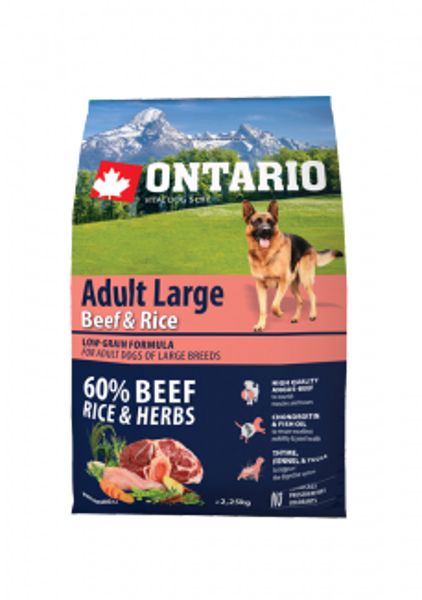 ONTARIO Adult Large Beef and Rice, 2,25 kg